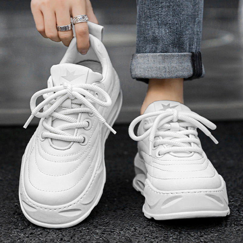 Men's Thick-Soled Anti-Skid Slip-On Casual Outdoor Breathable Lace-Up Sneakers