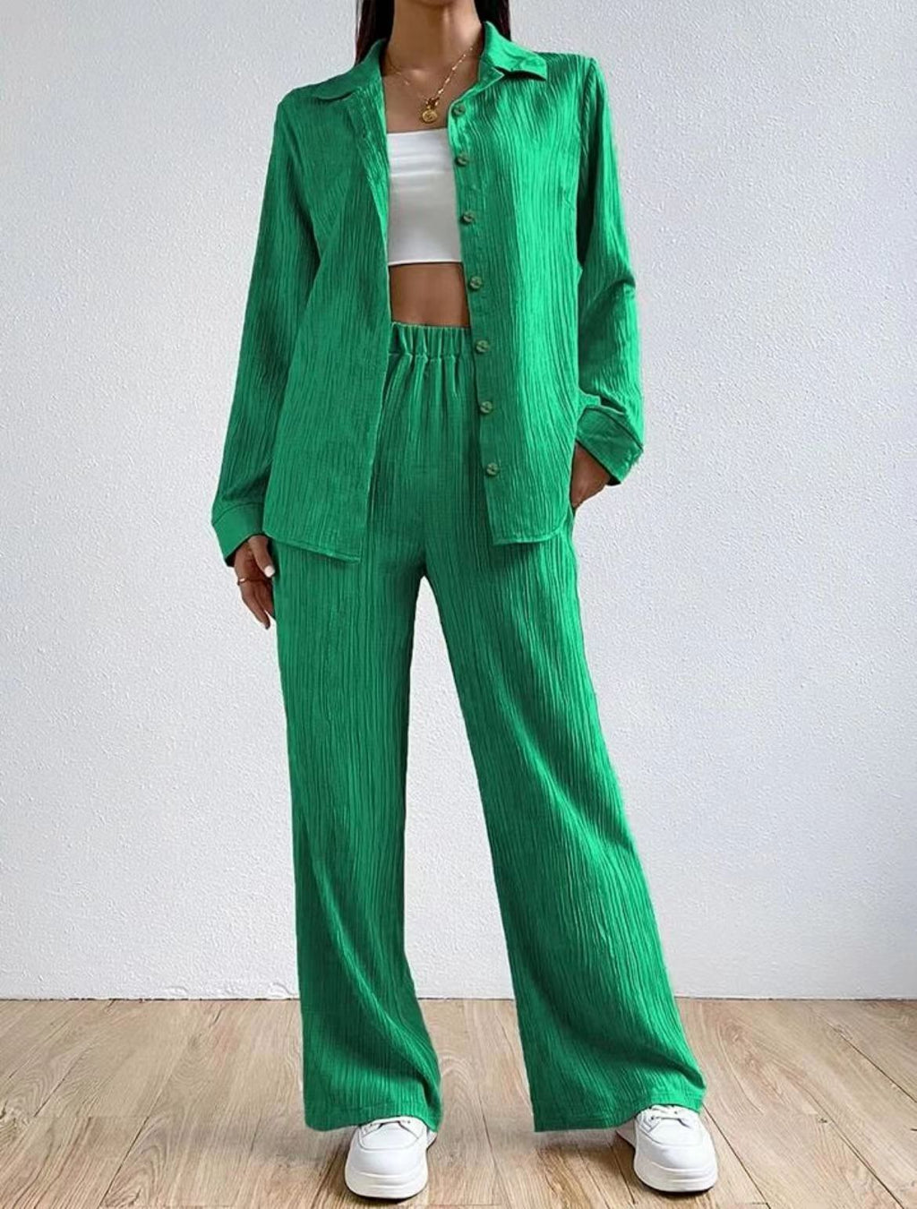 Drawstring Trousers Two-Piece Casual Suit