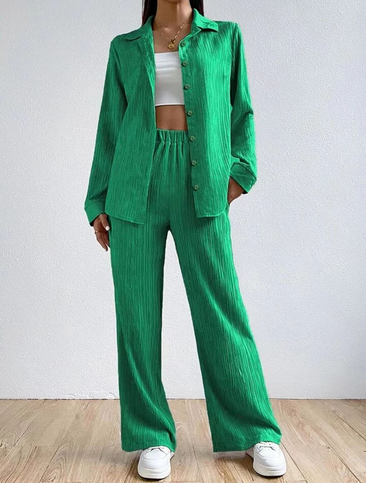Drawstring Trousers Two-Piece Casual Suit