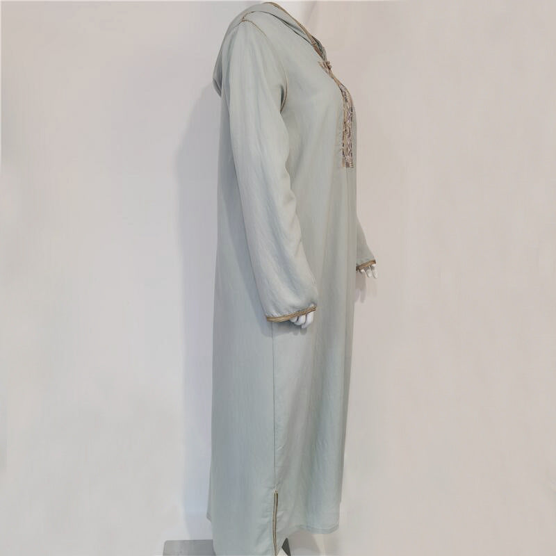 Moroccan Embroidered Casual Long Swing Dress