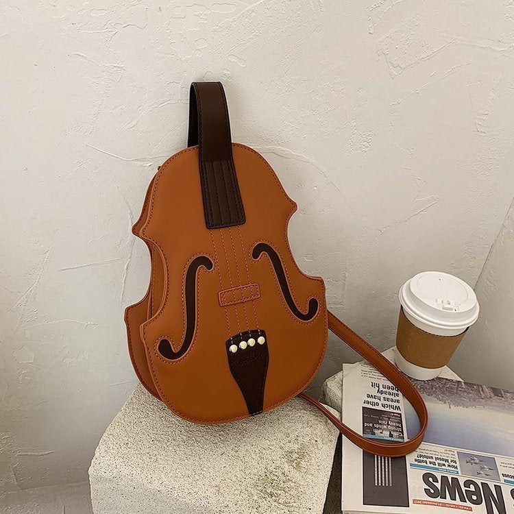 Ladies Retro Violin Box Backpack with Zipper 20x28x6cm