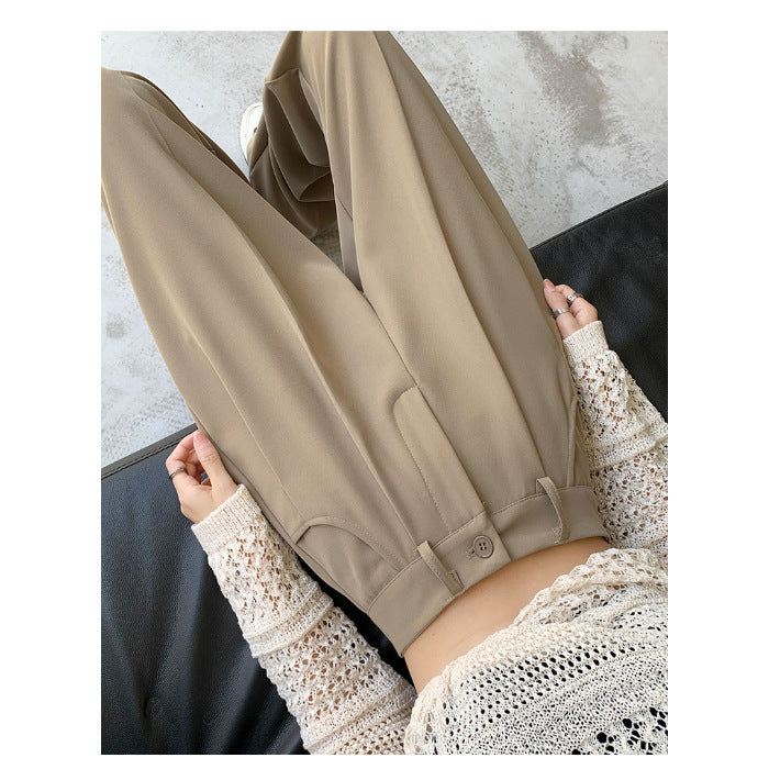 High Waist Straight Leg Suit Pants for Women