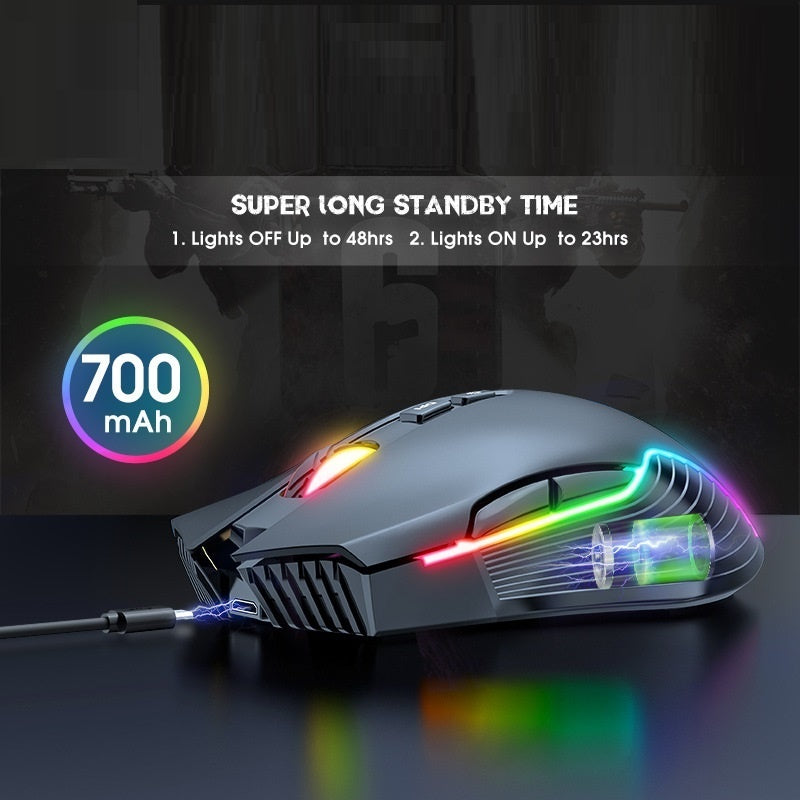 USB Charging Luminous 24g Wireless Gaming Mouse Bluetooth