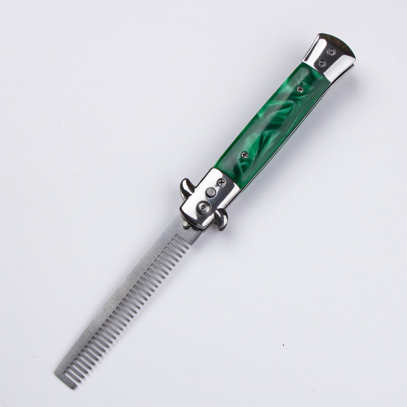 Stainless Steel Folding Comb Portable Automatic Spring