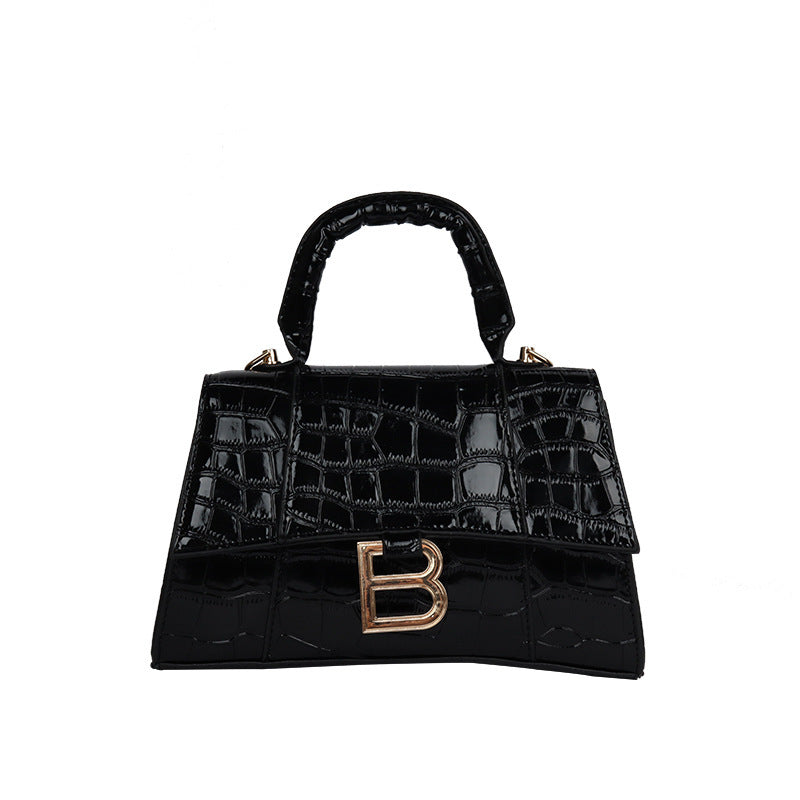 Women's Casual PU Crocodile Pattern Small Square Crossbody Bag 22cm