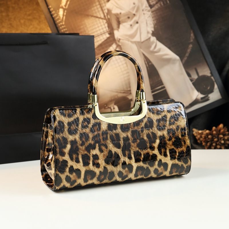 Cowhide Patent Leather Women's Crossbody Handbag