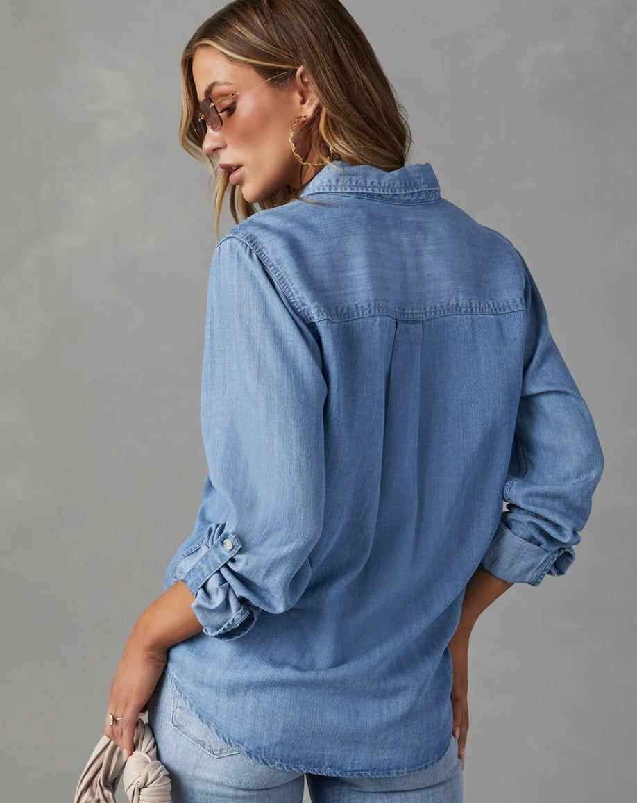 Cross Border Autumn Leisure Lapel Single Breasted Women's Long-sleeved Denim