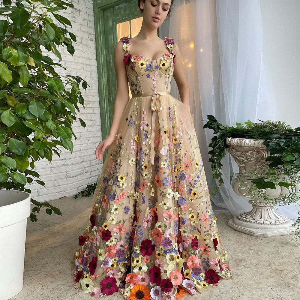 Bohemian Off Shoulder A-Line Prom Dress