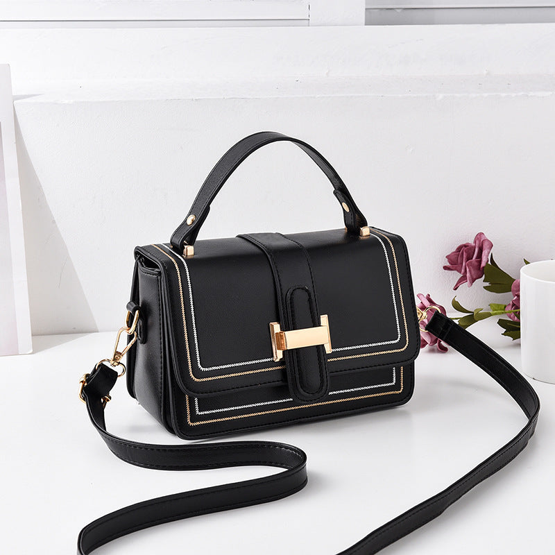 Sac bandoulière en cuir véritable petit format carré pour femme