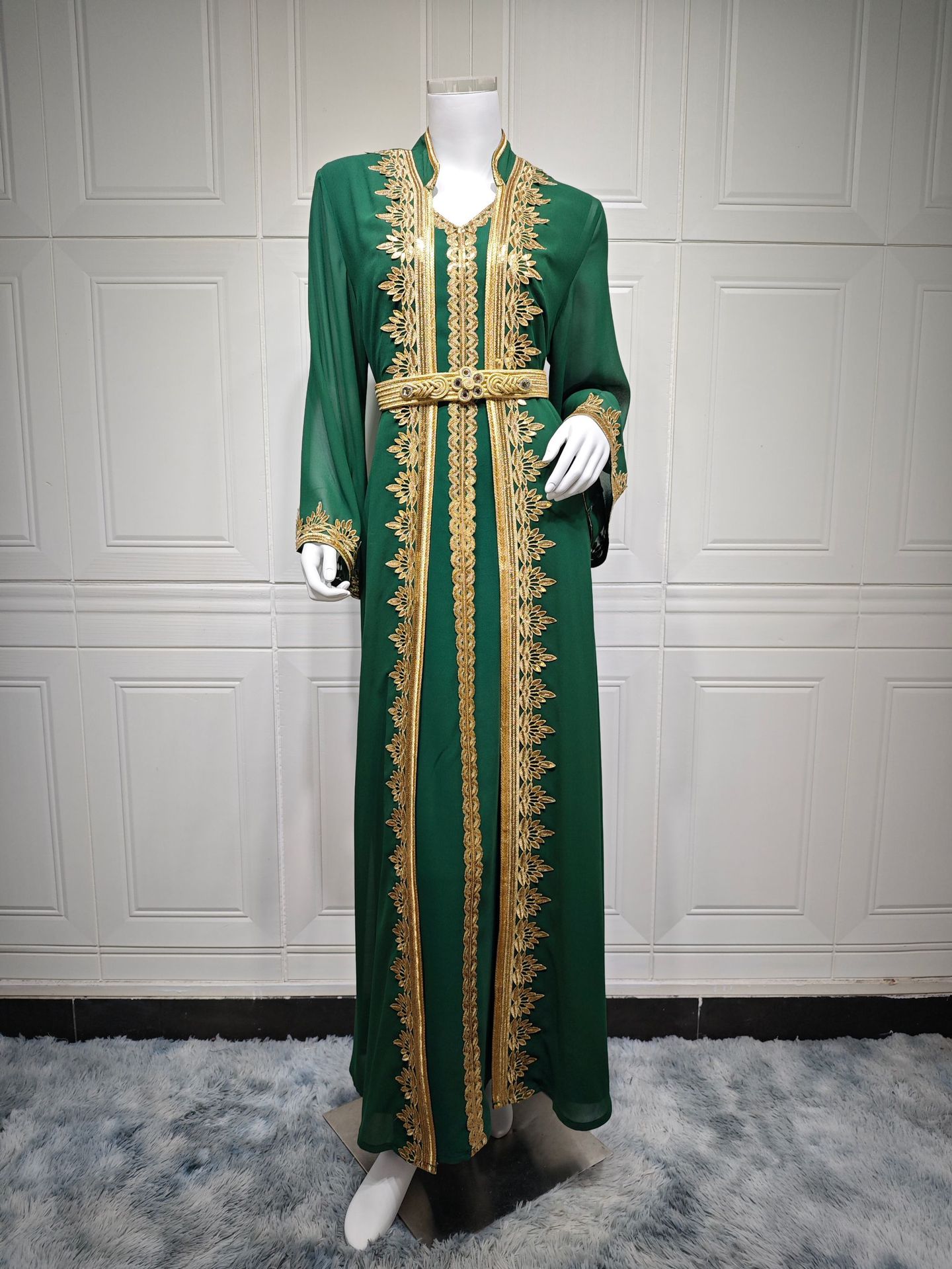 Ensemble deux pièces de robe à ruban pour femme arabe