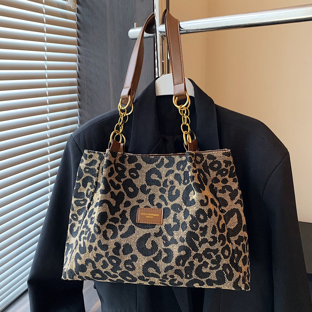 Large Capacity Brown PU Tote Bag for Commute & Leisure