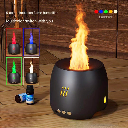 Flame Aroma Diffuser Ultrasonic Cool Mist Humidifier LED Essential Oil Lamp
