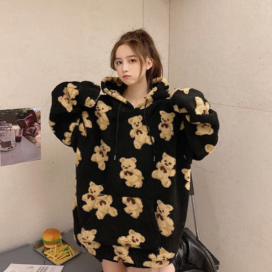 Women’s Winter Padded Hooded Jacket with Printing and Stitching