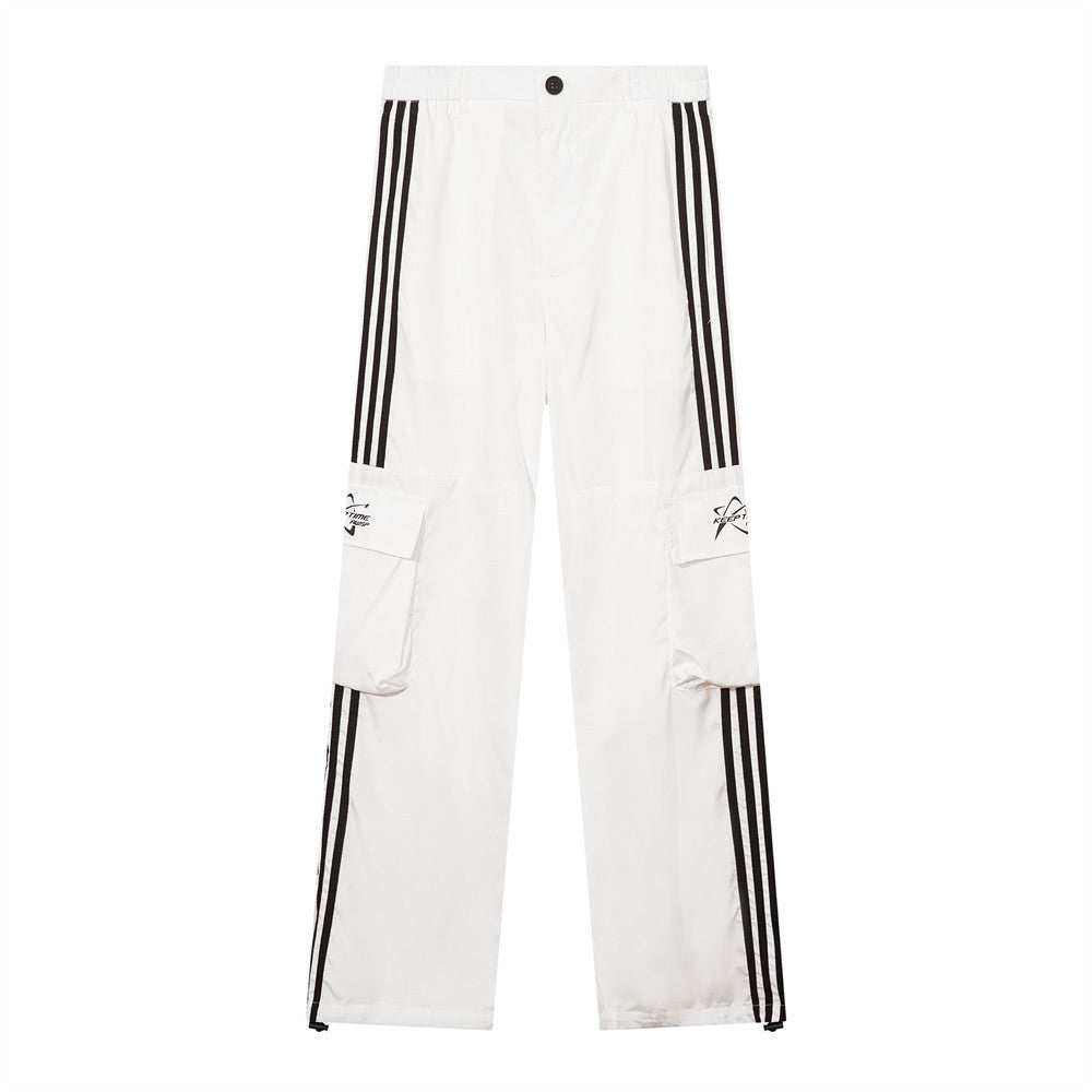 Men's Straight Casual Colorblock Trousers