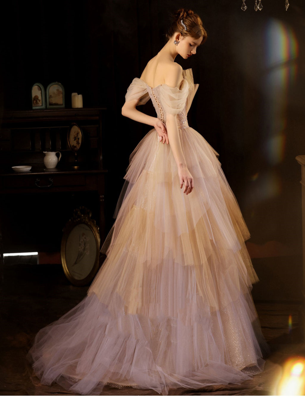 Salute Wine Evening Dress Light Luxury Small