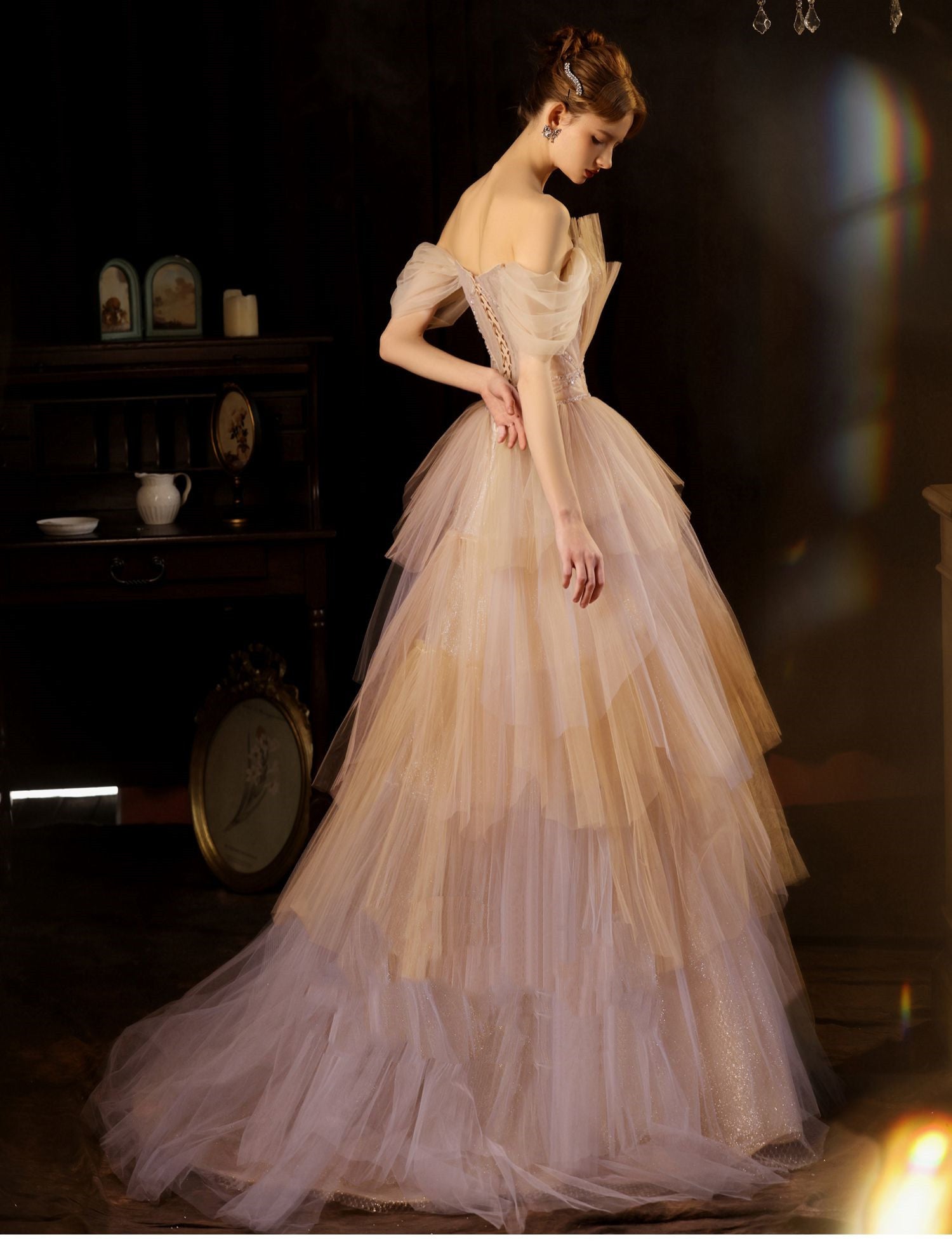 Salute Wine Evening Dress Light Luxury Small