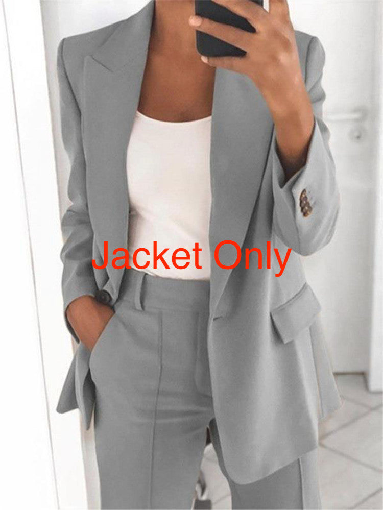 Fashion lapel slim cardigan temperament suit jacket women
