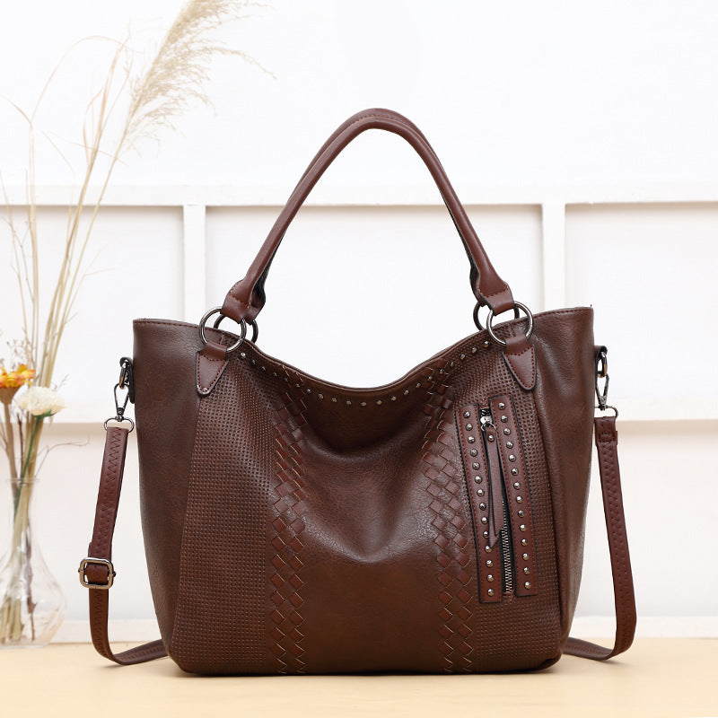 Ladies Trendy Large PU One Shoulder Crossbody Tote Bag