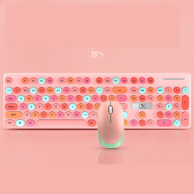 Rechargeable Candy Lipstick N620 Wireless Keyboard Mouse Set