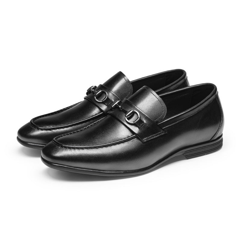 Chaussures d'affaires en cuir faites à la main pour homme avec boucle tête de cheval