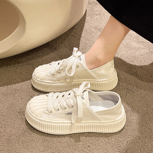 Chaussures basses Shell polyvalentes et chic pour étudiants en blanc et rose