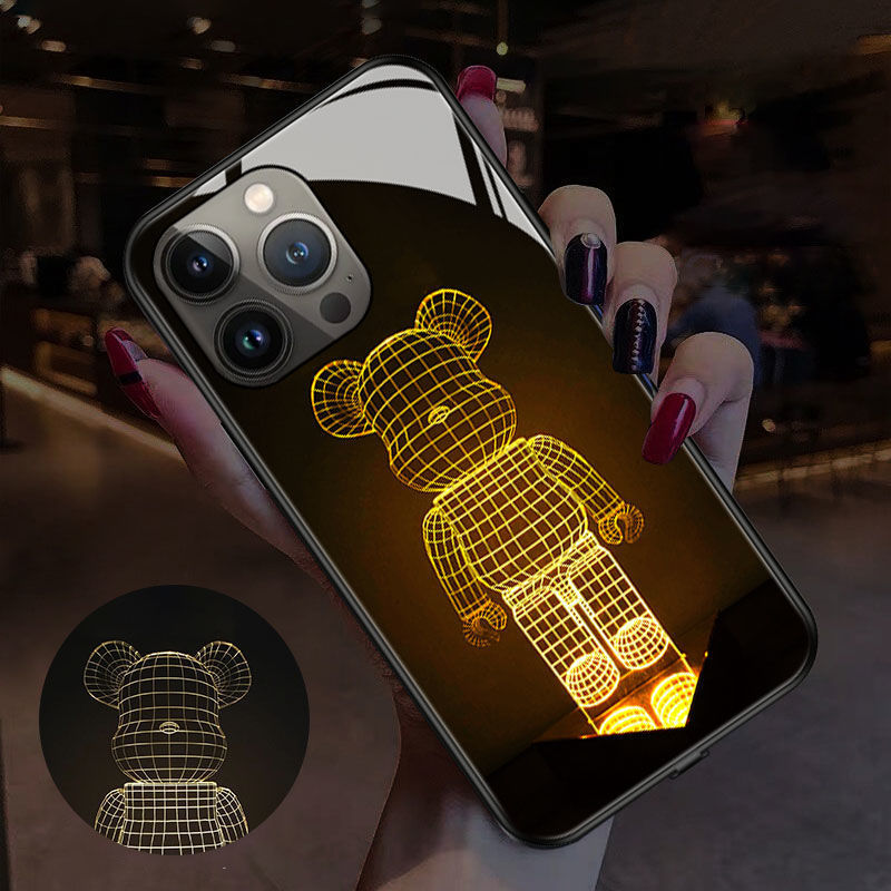 Smart Luminous TPU + Tempered Glass iPhone Case - Protective Dustproof Cover
