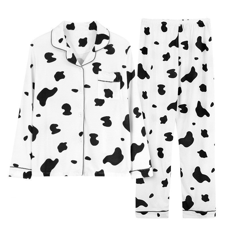 Pyjama femme, cardigan à manches longues et col à revers, ensemble deux pièces, grandes tailles