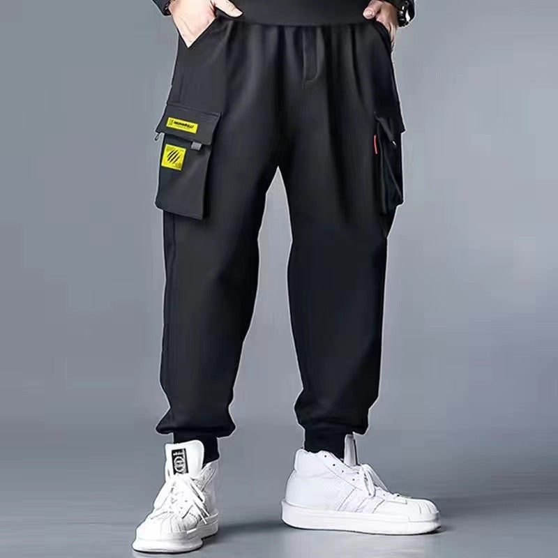 Pantalon de Travail Décontracté pour Hommes Grande Taille en Polyester Coupe Ample avec Chevilles Resserrées