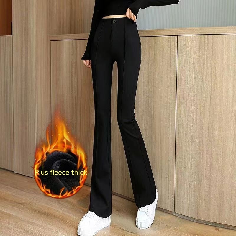 Pantalon de costume moulant en spandex pour femme, noir, marron, passe-partout