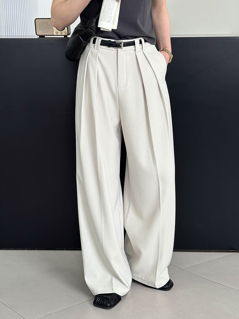 Pantalon décontracté ample rétro à jambe large pour femme
