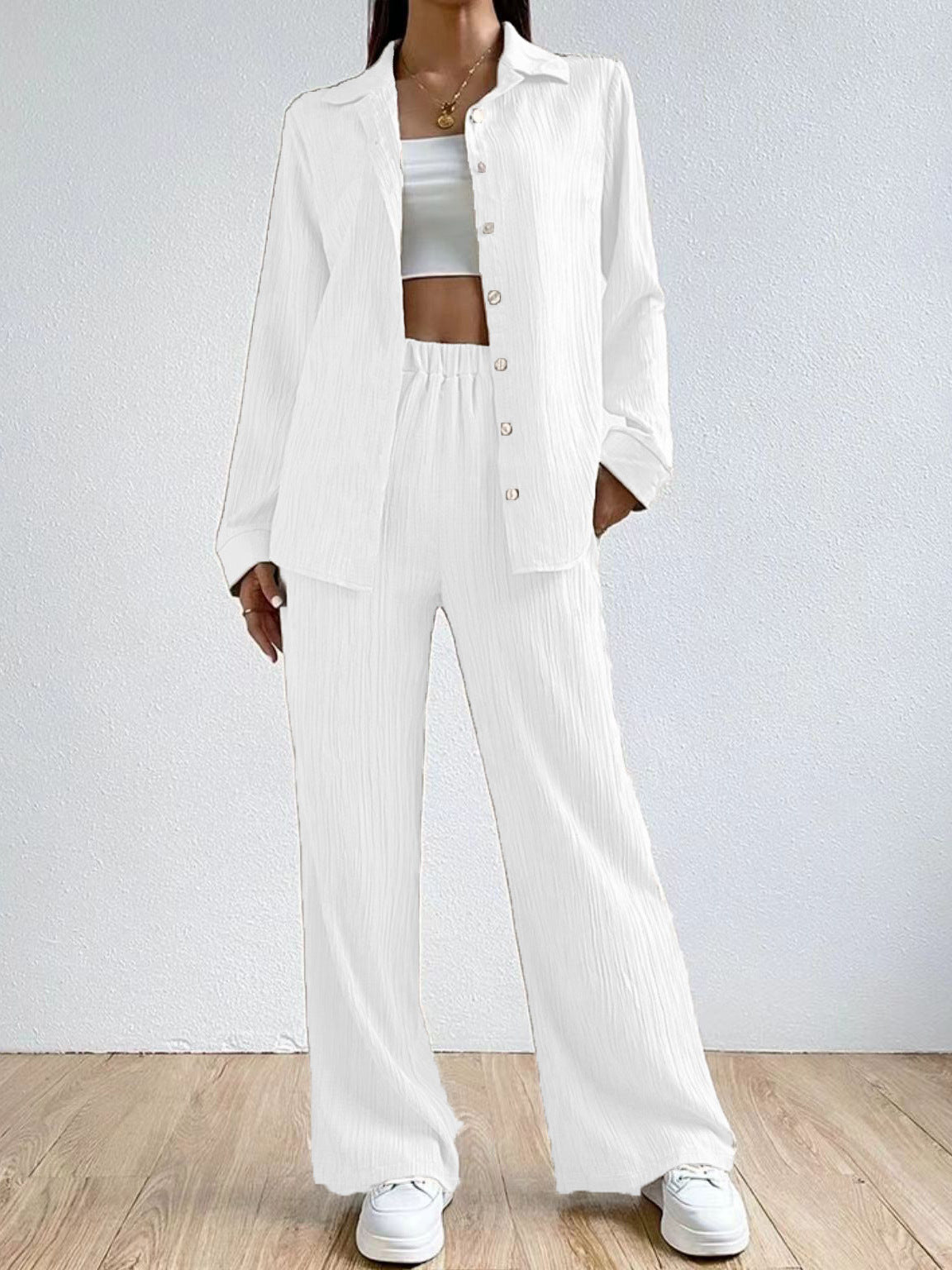 Drawstring Trousers Two-Piece Casual Suit