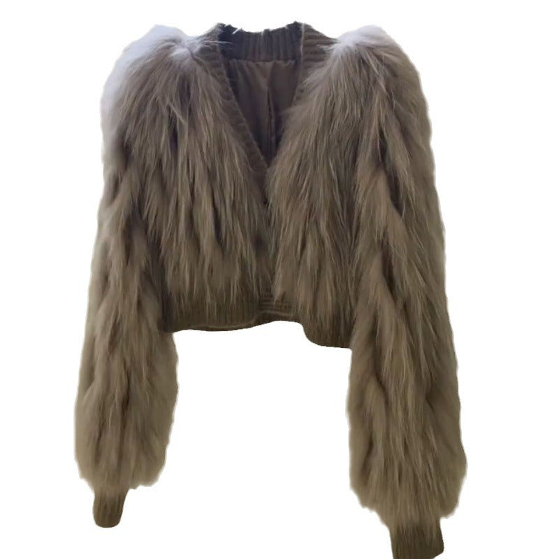 Brown V-Neck Coat for Women with Elegant Stitching S-XL