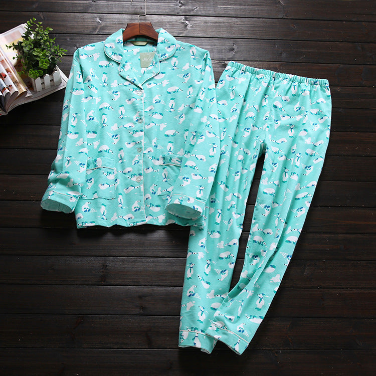 Ensemble de pyjama en flanelle à manches longues pour femme