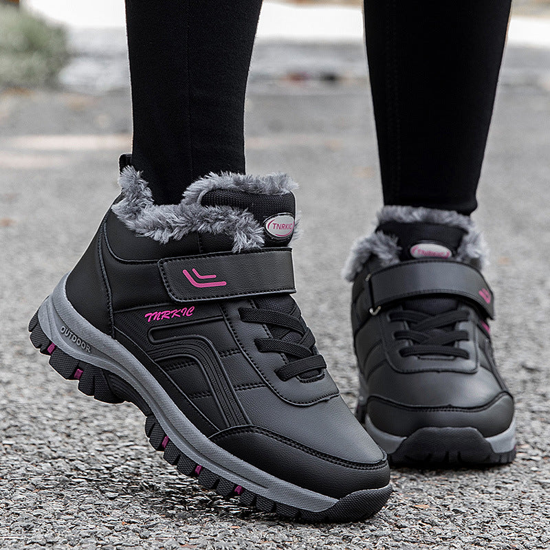 Bottes d'hiver chaudes et douces pour hommes et femmes avec scratch, chaussures de randonnée et d'escalade