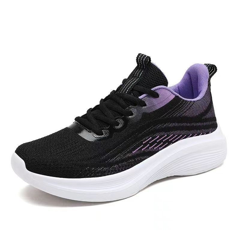 Light Mesh Breathable Running Shoes with Anti-Skid Shock Absorption Soft Rubber Sole