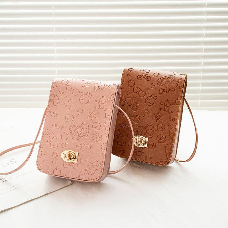 Sweet One Shoulder Small Printed Ladies Phone Bag