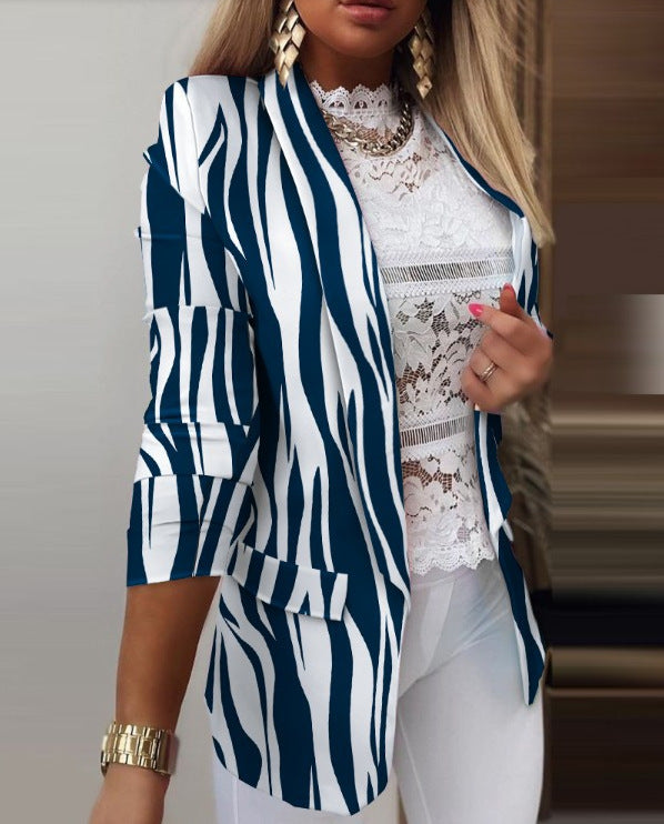 Veste de costume cardigan femme à revers étroits