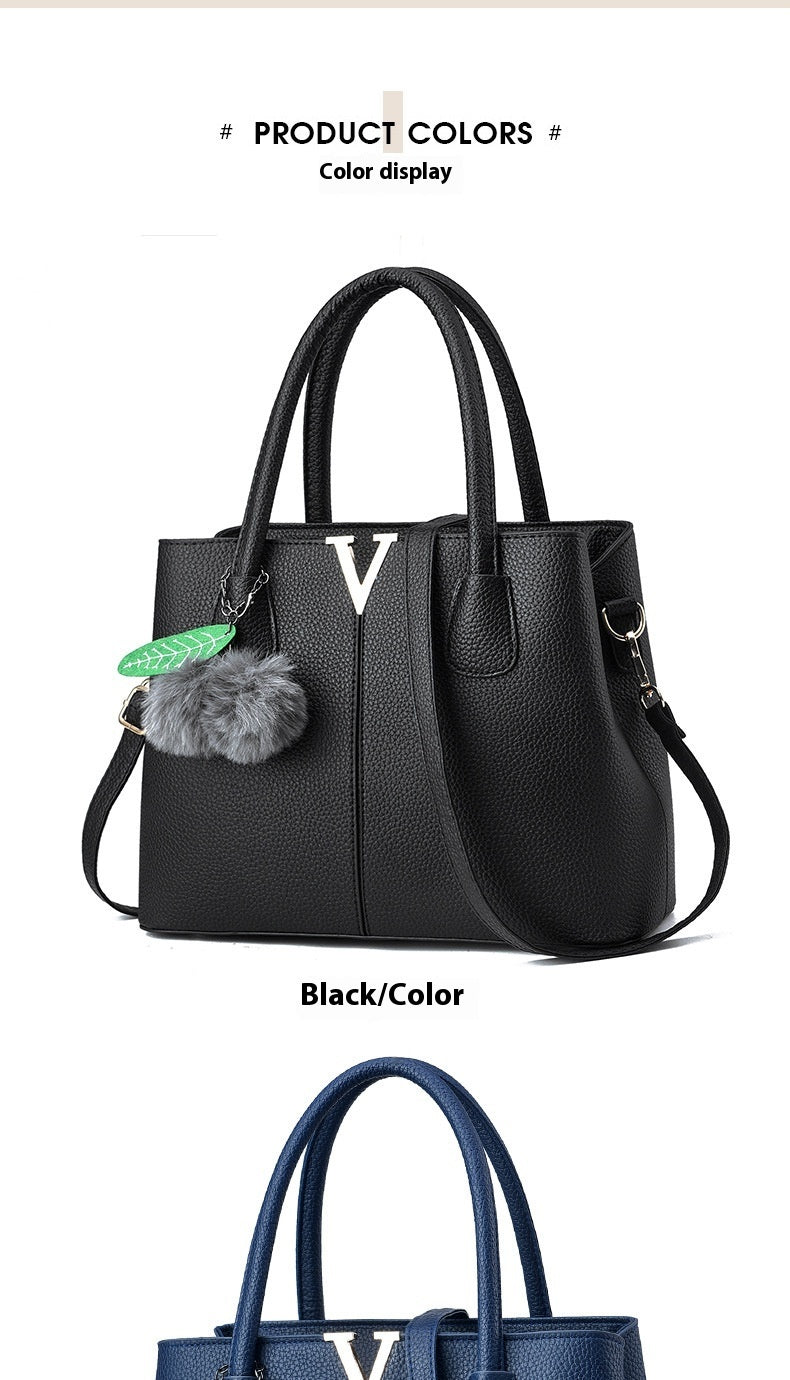 New Lychee Pattern Handbag Large Capacity