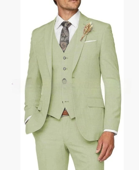 Ensemble de costume trois pièces décontracté ajusté pour homme
