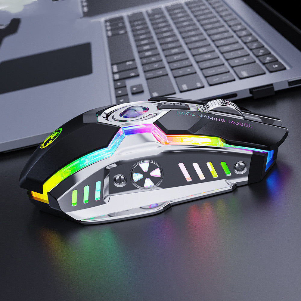 Silent Charging RGB Wireless Gaming Mouse with 7 Keys and 3-Level DPI