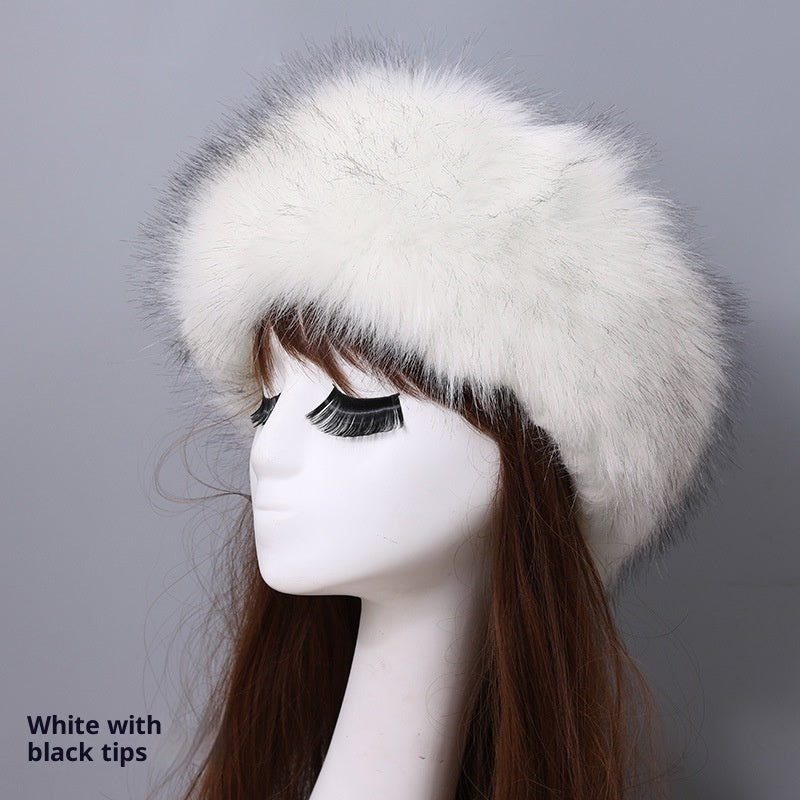 Elastic Faux Fox Fur Headband for Women – Winter Warmth & Windproof