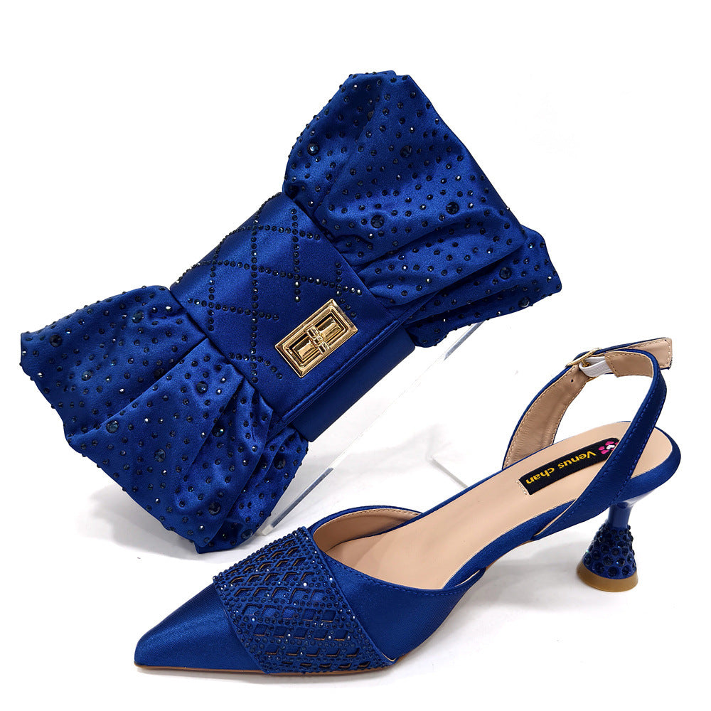 Women's Minimalist Pointed-Toe Shoe and Bag Set