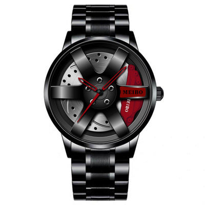 Men's Quartz Business Watch with Automatic Movement and Spiral Crown