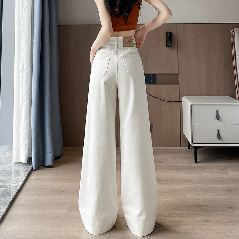 High Waist Wide Leg Jeans for Women Loose Casual Cotton Pants