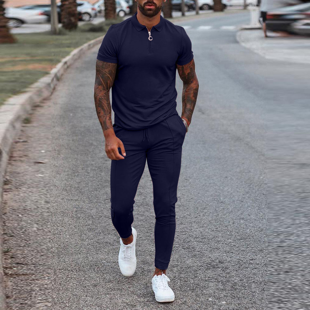 Ensemble Homme Été Casual Slim Fit T-Shirt & Pantalon