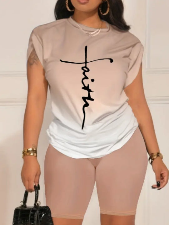 Casual Daily Two-Piece Set with Pockets and All-Over Print