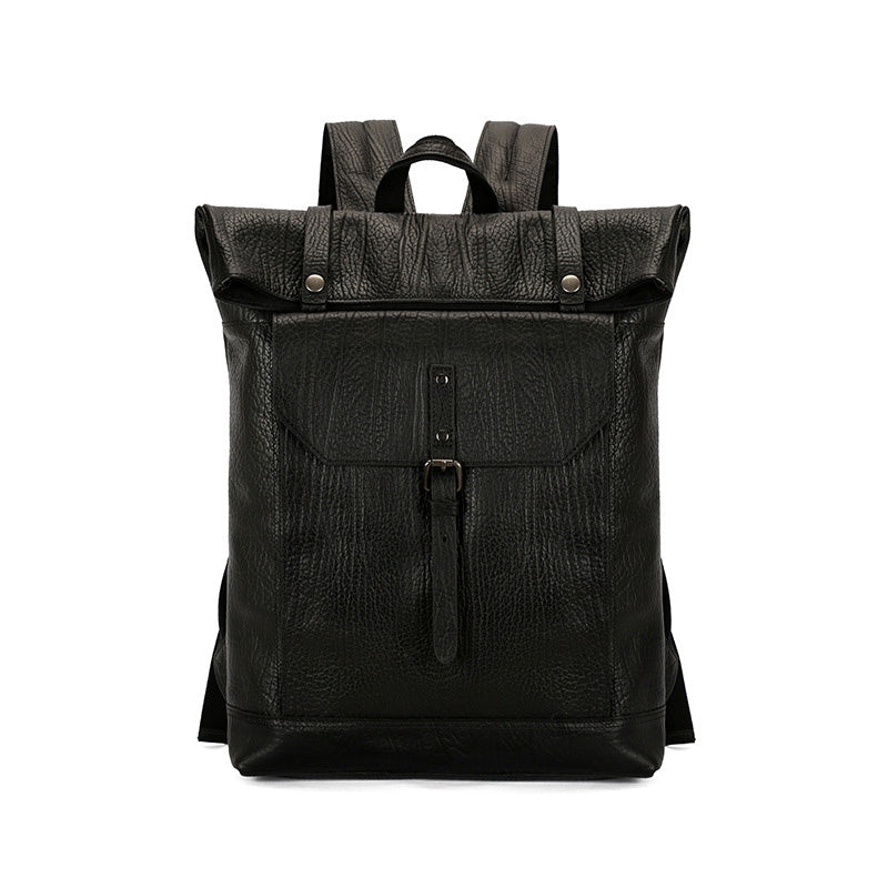 Men's Large Capacity Leather Shoulder Backpack