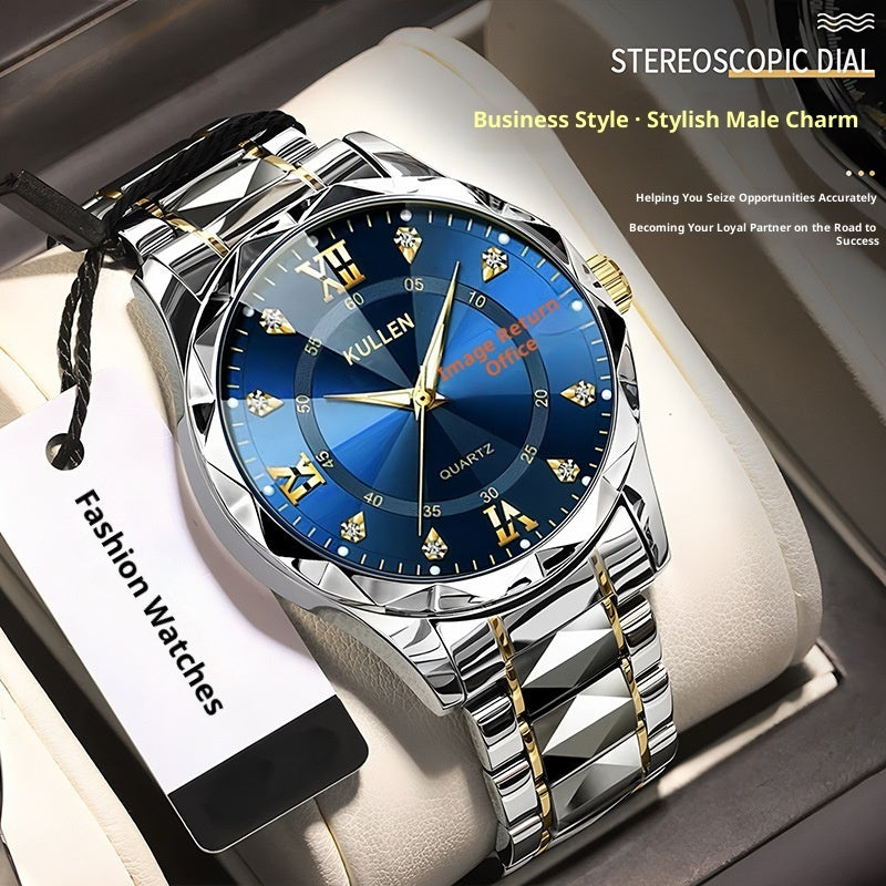 Business Advanced Waterproof Luminous Quartz Watch 42mm Dial