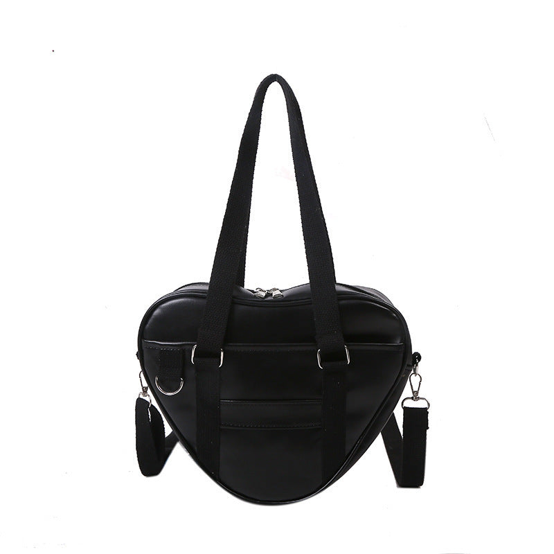 Trendy PU Heart-Shaped Girl Student Shoulder Bag Handbag