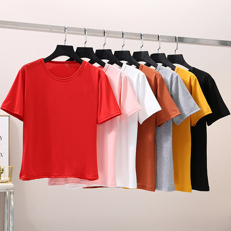 T-shirt décontracté ample blanc pur à manches courtes